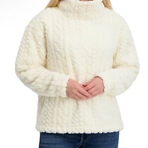 Eddie Bauer cable knit ivory warm pull over sweater xxl
